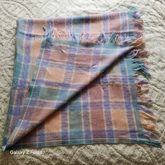 Faribault Pastel Plaid Throw Blanket - Picture 5 of 8